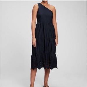 GAP Dark Blue One-Shoulder Maxi Dress